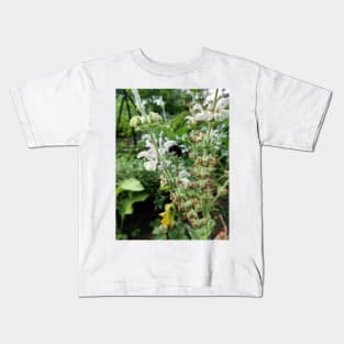 Wooden bee in sage flower Kids T-Shirt